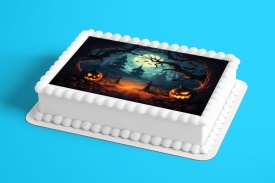 Imagine comestibila tort din Zahar, Halloween model 15 - Lumea - Img 2