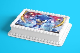 Imagine comestibila tort din Zahar, Sonic model 2 - Lumea - Img 2