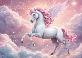Imagine comestibila tort din Zahar Unicorn Stralucitor - Lumea