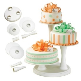 Set Suport tort Alb pentru Torturi, Briose, Ø25, Ø30, Ø35 cm - Wilton - Img 2