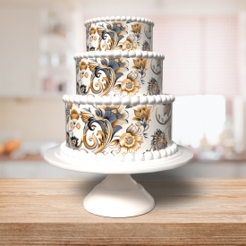 Vafa tort A4 model Floral 4 - Lumea - Img 2