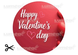 Vafa tort Happy Valentine's Day model cu Baloane Rosu - Lumea - Img 3