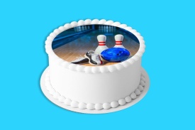 Снимка на ядлива торта от Sugar Cake Bowling Ball Blue - Светът - Img 4