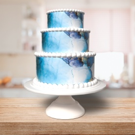 Торта Vafa A4 Marble Blue Marble Open with White - Светът - Img 2