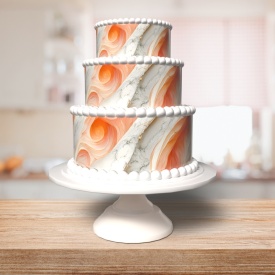 Торта Vafa A4 Marble Orange and White - Светът - Img 2
