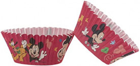 Хартиени кексчета Червено с модел Mickey Mickey, 25 броя - deKora