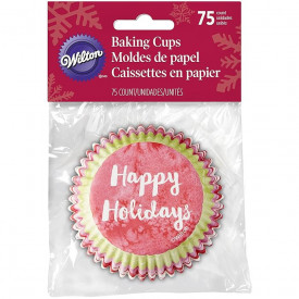 Хартии за мъфини "Happy Holidays", 75 броя - Wilton