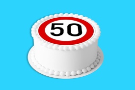 Imagine comestibila tort din Zahar aniversara "50" - Lumea - Img 2