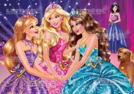 Imagine comestibila tort din Zahar, Barbie si prietenii la dans - Lumea - Img 1