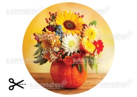 Imagine comestibila tort din Zahar Buchet de Flori model Toamna - Lumea - Img 3