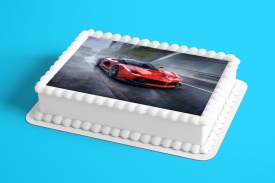 Imagine comestibila tort din Zahar Ferrari rosu - Lumea - Img 2