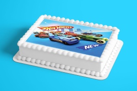 Imagine comestibila tort din Zahar Hot Wheels - Lumea - Img 2