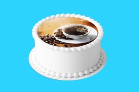 Imagine comestibila tort din Zahar o Ceasca de Cafea cu Boabe de Cafea - Lumea - Img 4