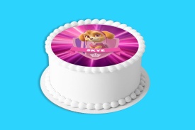 Imagine comestibila tort din Zahar, Paw Patrol Skye - Lumea - Img 4