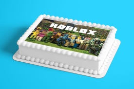 Imagine comestibila tort din Zahar plin cu caractere Roblox - Lumea - Img 2