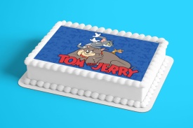 Imagine comestibila tort din Zahar, Tom si Jerry model 3 - Lumea - Img 2