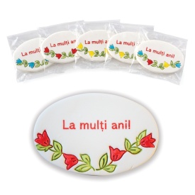 Tablita "La multi ani" cu Lalele din pasta de zahar - Lumea - Img 5