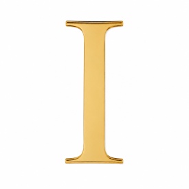 Topper tort acrylic litera "I", model Auriu, 9 cm - Lumea