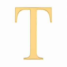 Topper tort acrylic litera "T", model Auriu, 9 cm - Lumea