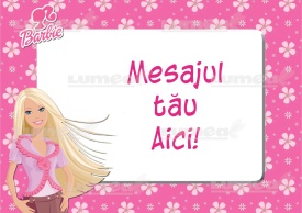 Vafa tort Barbie cu MESAJ PERSONALIZAT model 13 - Lumea - Img 1