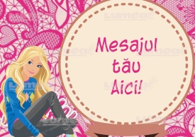Vafa tort Barbie cu MESAJ PERSONALIZAT model 3 - Lumea - Img 1