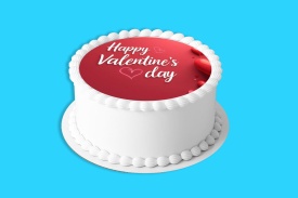 Vafa tort Happy Valentine's Day model cu Baloane Rosu - Lumea - Img 4