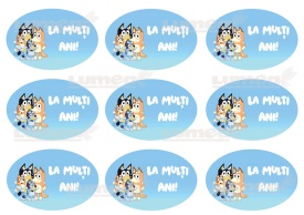 Vafa tort placute "La mulți ani" Bluey - Lumea