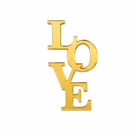 Акрилен топер за торта „LOVE“, златен модел – Lumea