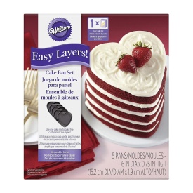 Комплект форми за печене със сърце, 5 части - Wilton