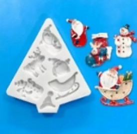Силиконови формички Mas Christmas, Reindeer, Snowman и други коледни форми - The World