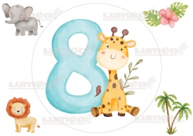 Снимка на ядлива захарна торта за годишнина с животни "1-9" - The World - Img 8