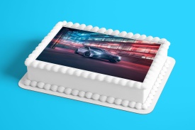 Торта Mercedes-Benz Grey с неонов цвят - Светът - Img 2