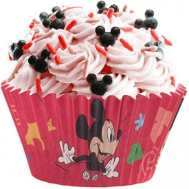 Хартиени кексчета Червено с модел Mickey Mickey, 25 броя - deKora - Img 2