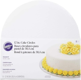 Disc tort alb cu interior taiat pentru suport, 30.5 cm, 8 buc - Wilton