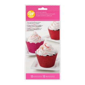 Hartii Invelire briose Rosu si Roz sclipitor, 24 buc. - Wilton - Img 1