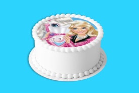 Imagine comestibila tort din Zahar, Barbie cu calut - Lumea - Img 4