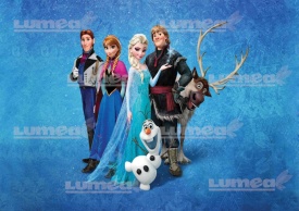 Imagine comestibila tort din Zahar caractere Frozen cu fundal Albastru - Lumea