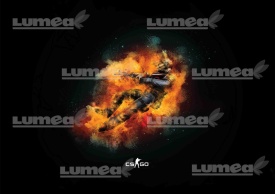 Imagine comestibila tort din Zahar, CS:GO model portocaliu - Lumea - Img 1