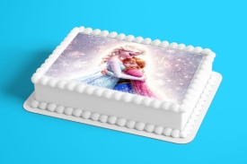 Imagine comestibila tort din Zahar, Frozen imbratisare - Lumea - Img 2