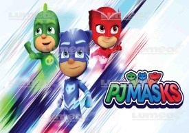 Imagine comestibila tort din Zahar PJ Masks, Eroii in Pijamale model 4 - Lumea