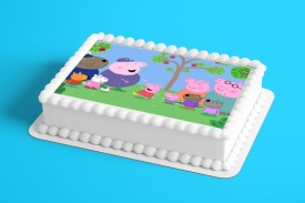 Imagine comestibila tort din Zahar, Purcelusa Peppa si toate lumea - Lumea - Img 2