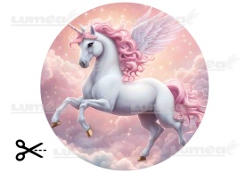 Imagine comestibila tort din Zahar Unicorn Stralucitor - Lumea - Img 3