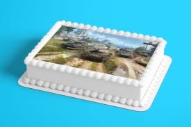 Imagine comestibila tort din Zahar World of Tanks cu Tancuri diferite - Lumea - Img 2