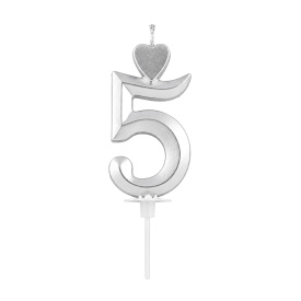Lumanare Argintiu, nr. "5" - Lumea - Img 2