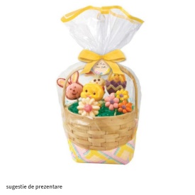 Saculet transparent cu model de Paste, cu ribon Galben, 2 buc. - Wilton - Img 2