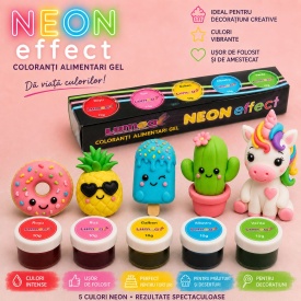 Set Coloranti Alimentari Gel Neon Effect, 10g x 5 buc. - Lumea - Img 3