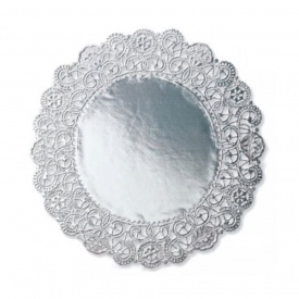 Set hartii dantelate Argintiu, 25cm, 6 buc. -Wilton - Img 2