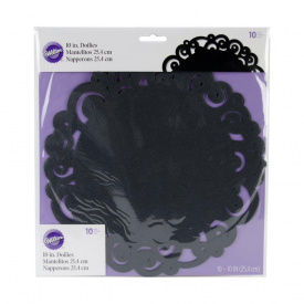 Set hartii dantelate Negru, 25 cm, 10 buc. -Wilton - Img 1