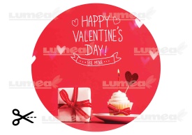 Vafa tort Happy Valentine's Day model cu Cadou si Briosa - Lumea - Img 3