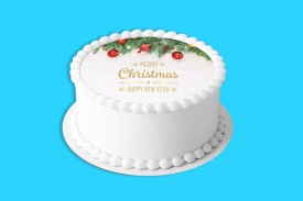 Vafa tort "Merry Christmas & Happy New Year" model 4 - Lumea - Img 4